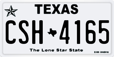 TX license plate CSH4165