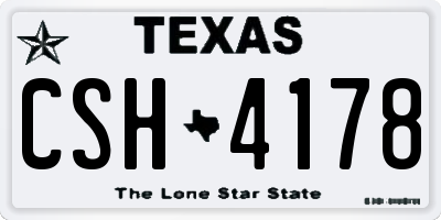 TX license plate CSH4178