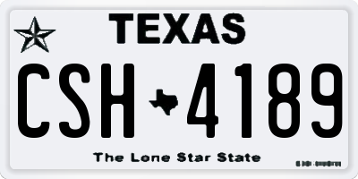 TX license plate CSH4189