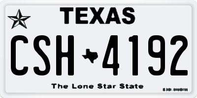 TX license plate CSH4192