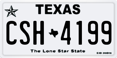 TX license plate CSH4199