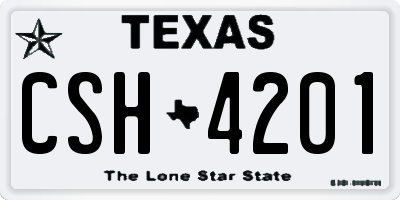 TX license plate CSH4201