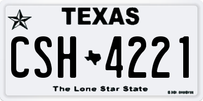 TX license plate CSH4221