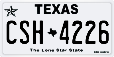 TX license plate CSH4226