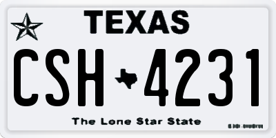 TX license plate CSH4231