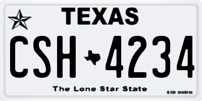 TX license plate CSH4234