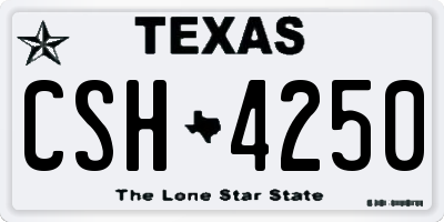 TX license plate CSH4250