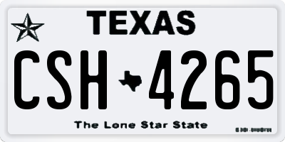 TX license plate CSH4265
