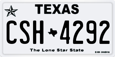 TX license plate CSH4292