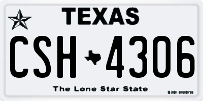 TX license plate CSH4306