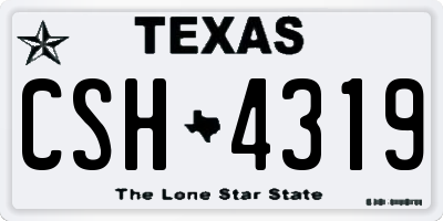 TX license plate CSH4319