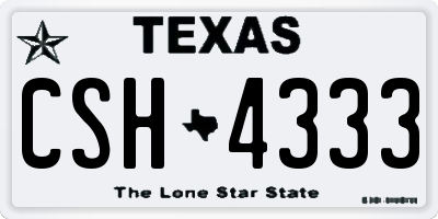 TX license plate CSH4333