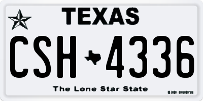 TX license plate CSH4336