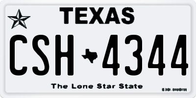 TX license plate CSH4344