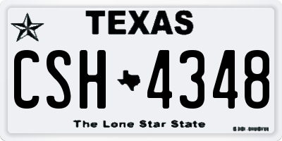 TX license plate CSH4348