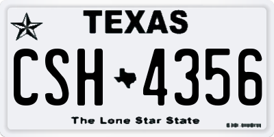 TX license plate CSH4356
