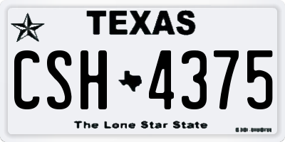 TX license plate CSH4375