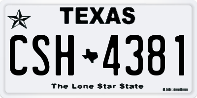 TX license plate CSH4381