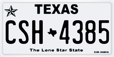 TX license plate CSH4385