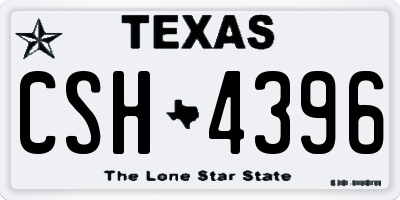TX license plate CSH4396