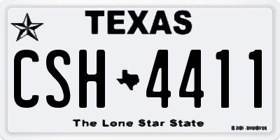 TX license plate CSH4411