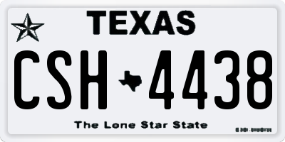 TX license plate CSH4438