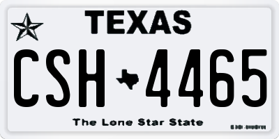 TX license plate CSH4465