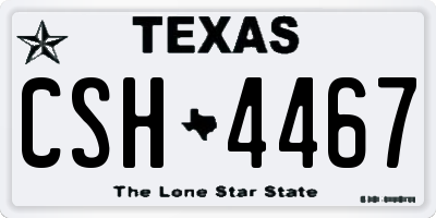 TX license plate CSH4467
