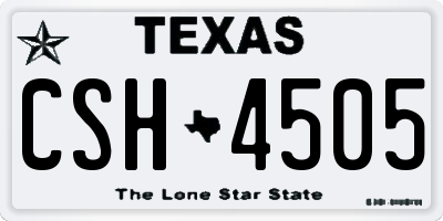 TX license plate CSH4505