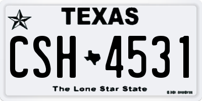 TX license plate CSH4531