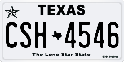 TX license plate CSH4546