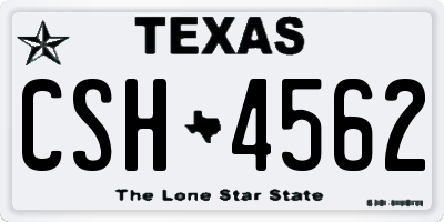 TX license plate CSH4562