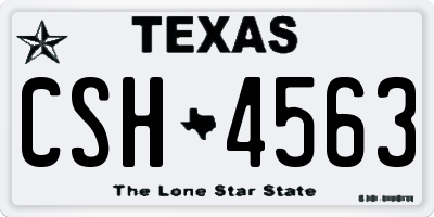TX license plate CSH4563