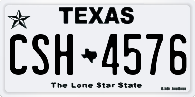 TX license plate CSH4576