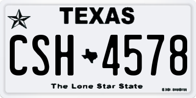 TX license plate CSH4578