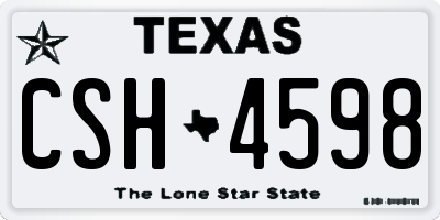 TX license plate CSH4598