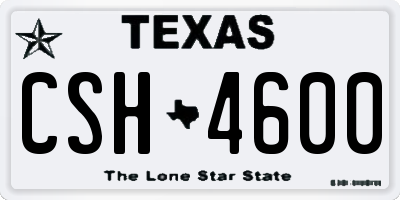 TX license plate CSH4600
