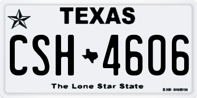 TX license plate CSH4606