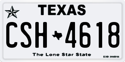 TX license plate CSH4618