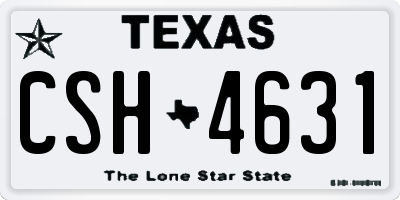TX license plate CSH4631