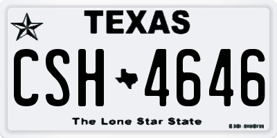 TX license plate CSH4646
