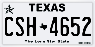 TX license plate CSH4652