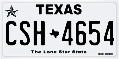 TX license plate CSH4654