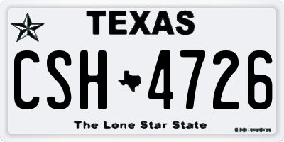TX license plate CSH4726