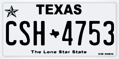 TX license plate CSH4753