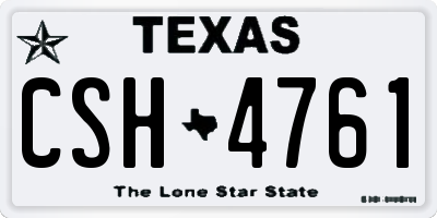 TX license plate CSH4761