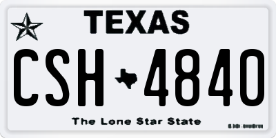 TX license plate CSH4840