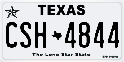 TX license plate CSH4844