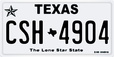 TX license plate CSH4904