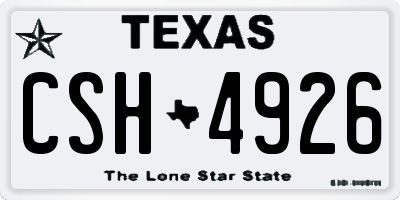 TX license plate CSH4926